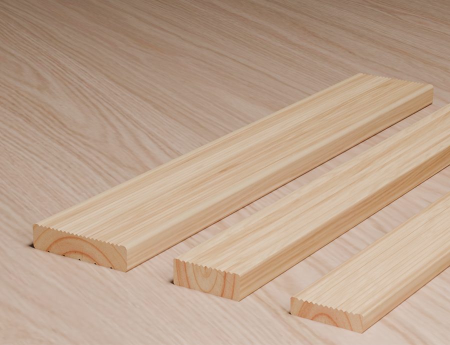 Radiata pine timber decking render